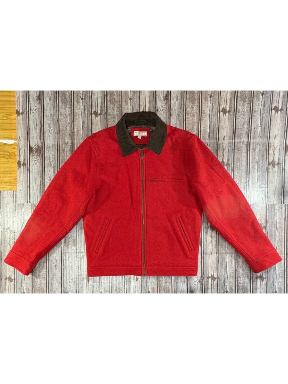 Wallace & Barnes Wool Detroit Bomber Jacket size S color Red NWT mspr $ 298